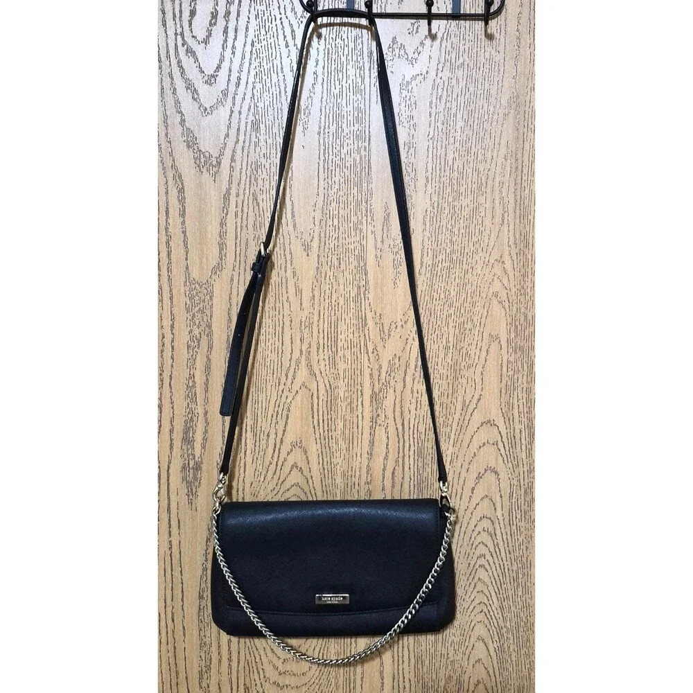 Kate Spade Black Saffiano Leather Limited Edition Crossbody Bag Chain Strap
